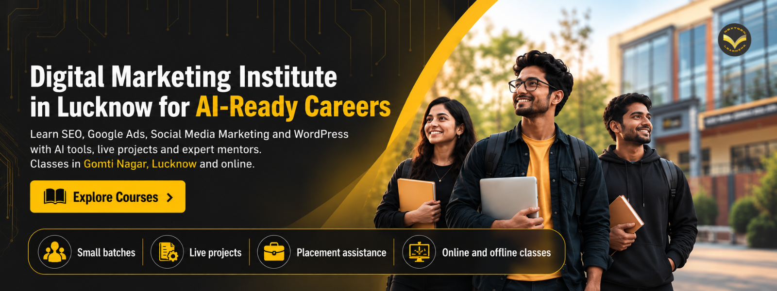 Students at Vowel NextGen, a digital marketing institute in Lucknow